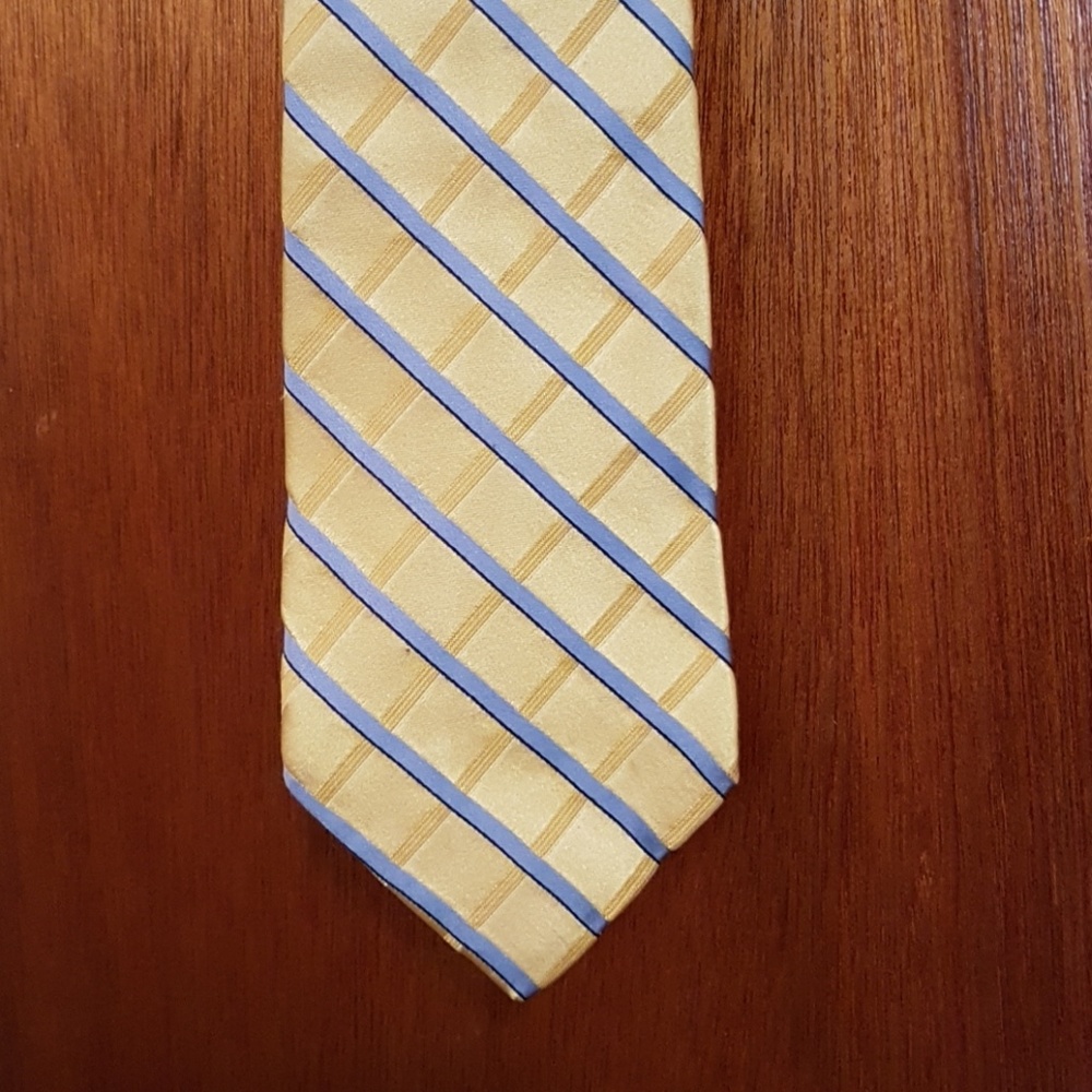 Jones New York Silk Yellow and Blue Necktie